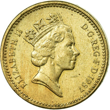 Coin, Great Britain, Elizabeth II, Pound, 1987, EF(40-45), Nickel-brass, KM:975