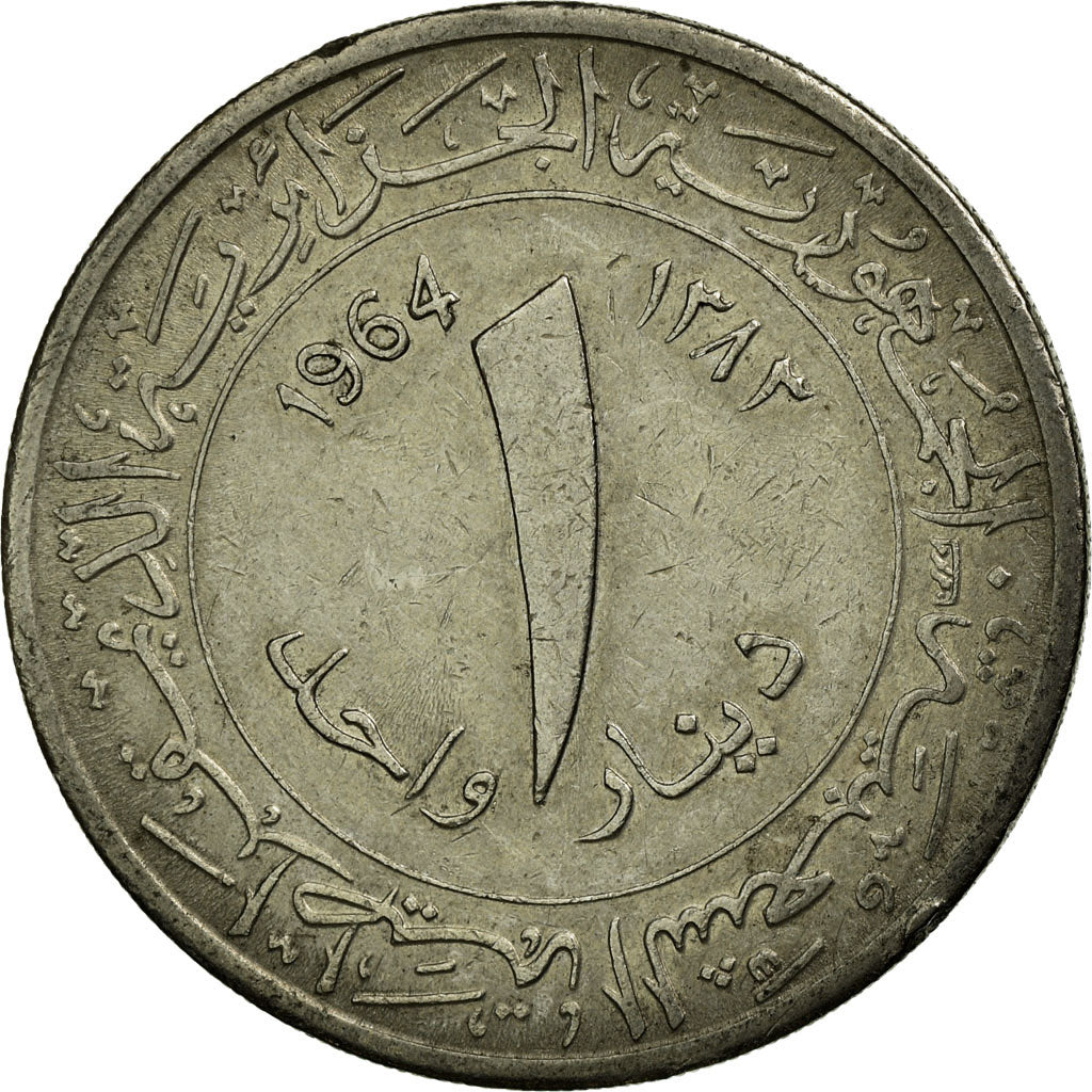 Coin, Algeria, Dinar, 1964/AH1383, Paris, EF(40-45), Copper-nickel, KM:100