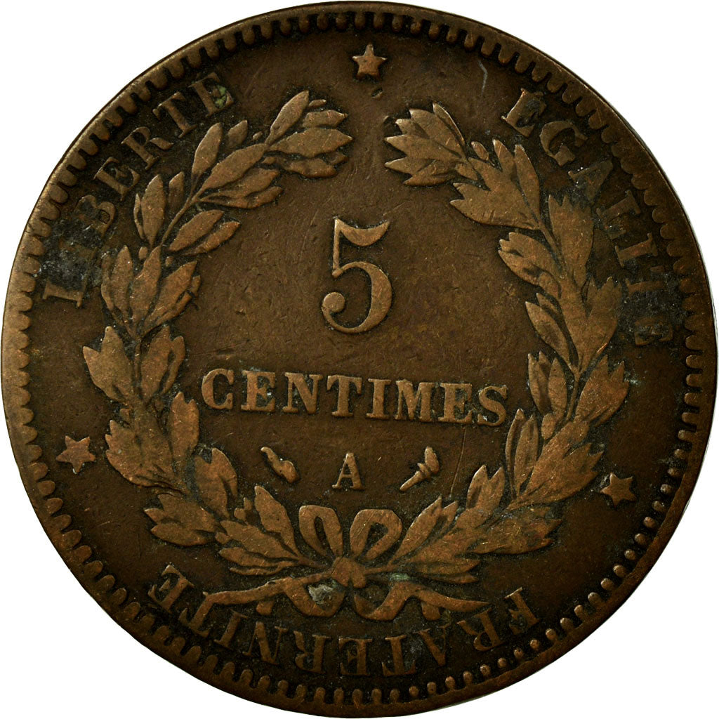 Moeda, França, Cérès, 5 Centimes, 1898, Paris, VF(20-25), Bronze, KM:821.1