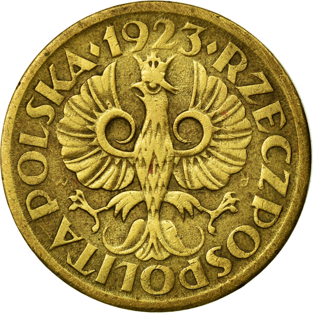 Moeda, Polónia, 5 Groszy, 1923, Warsaw, EF(40-45), Latão, KM:10
