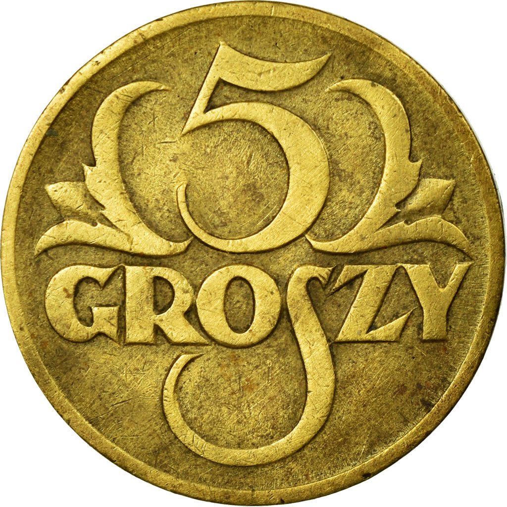 Moeda, Polónia, 5 Groszy, 1923, Warsaw, EF(40-45), Latão, KM:10