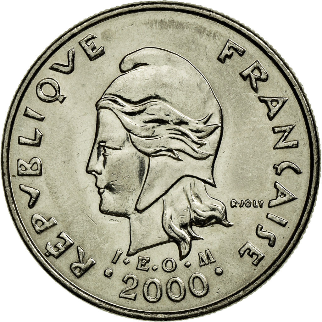 Moneta, Polinezja Francuska, 10 Francs, 2000, Paris, AU(55-58), Nikiel, KM:8