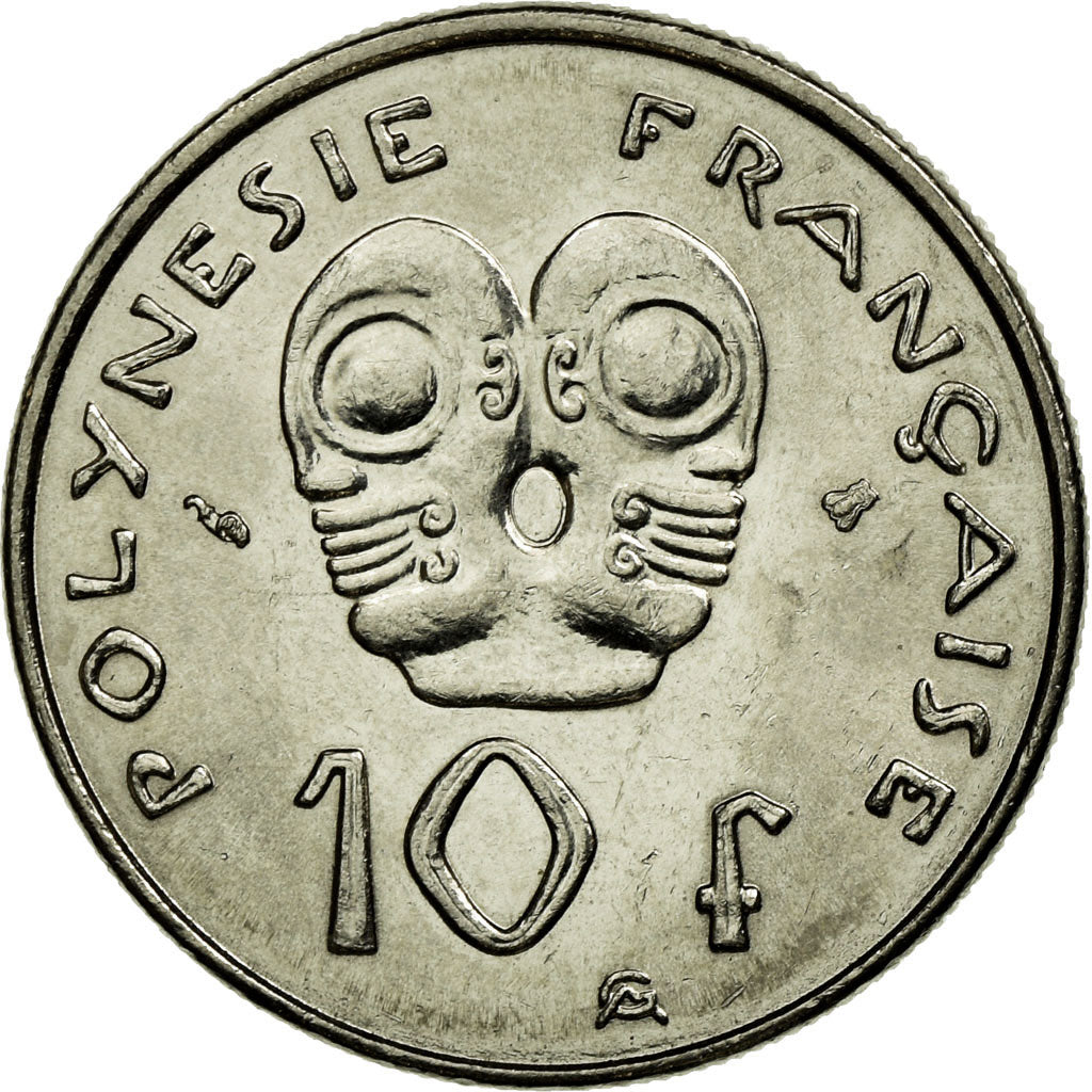 Moneta, Polinezja Francuska, 10 Francs, 2000, Paris, AU(55-58), Nikiel, KM:8