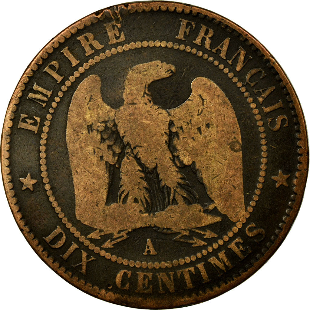 Coin, France, Napoleon III, Napoléon III, 10 Centimes, 1855, Paris, F(12-15)