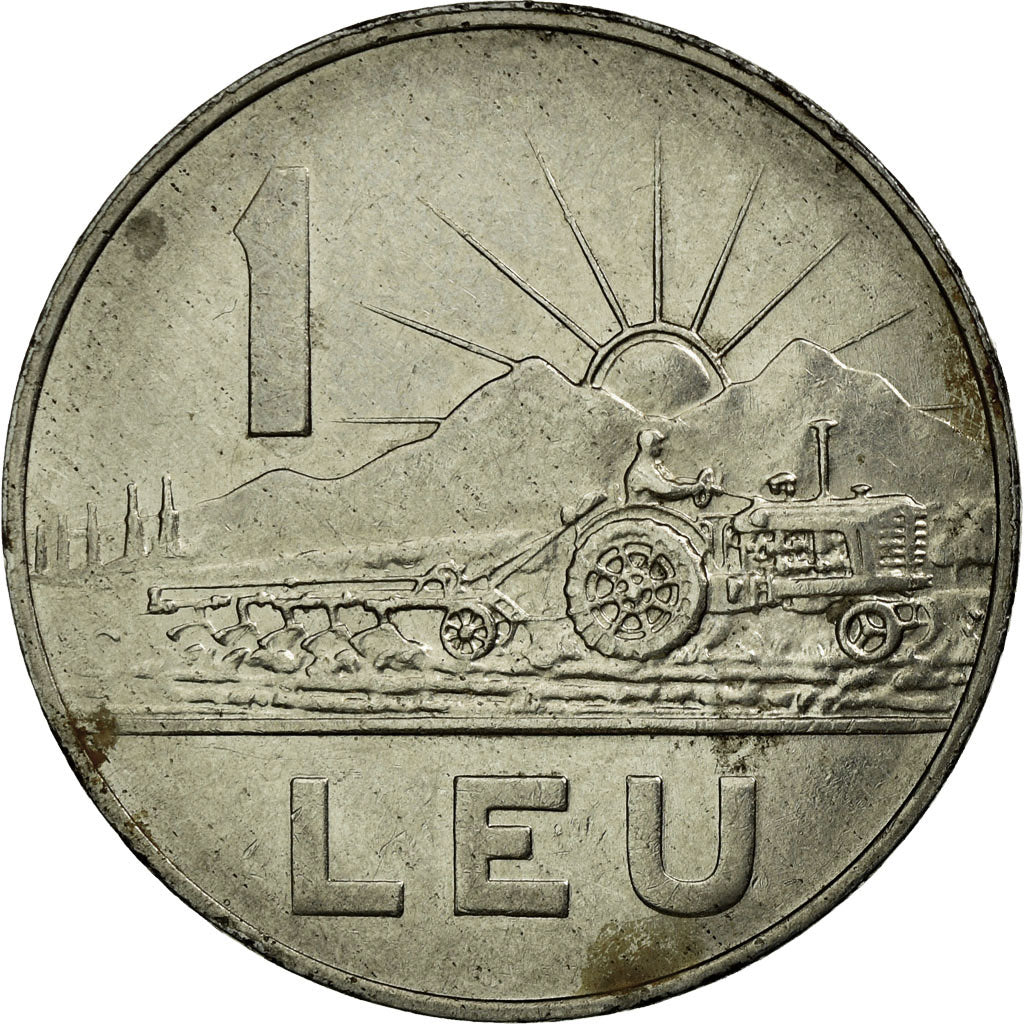 Moneda, Rumanía, Leu, 1966, BC+, Níquel recubierto de acero, KM:95