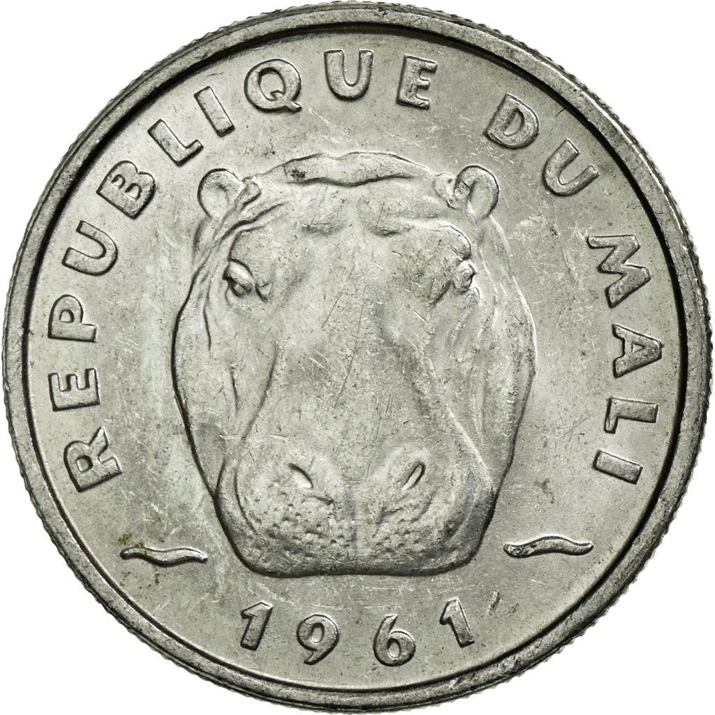 Coin, Mali, 5 Francs, 1961, Paris, AU(55-58), Aluminum, KM:2