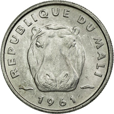 Coin, Mali, 5 Francs, 1961, Paris, AU(55-58), Aluminum, KM:2
