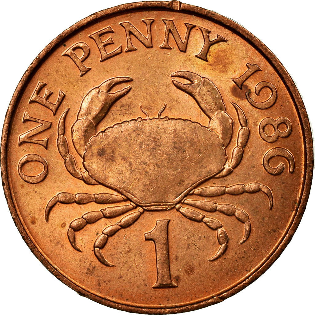Monnaie, Guernsey, Elizabeth II, Penny, 1986, Heaton, TTB, Bronze, KM:40