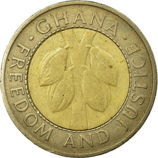 Moneta, Ghana, 100 Cedis, 1991, MB+, Bi-metallico, KM:32