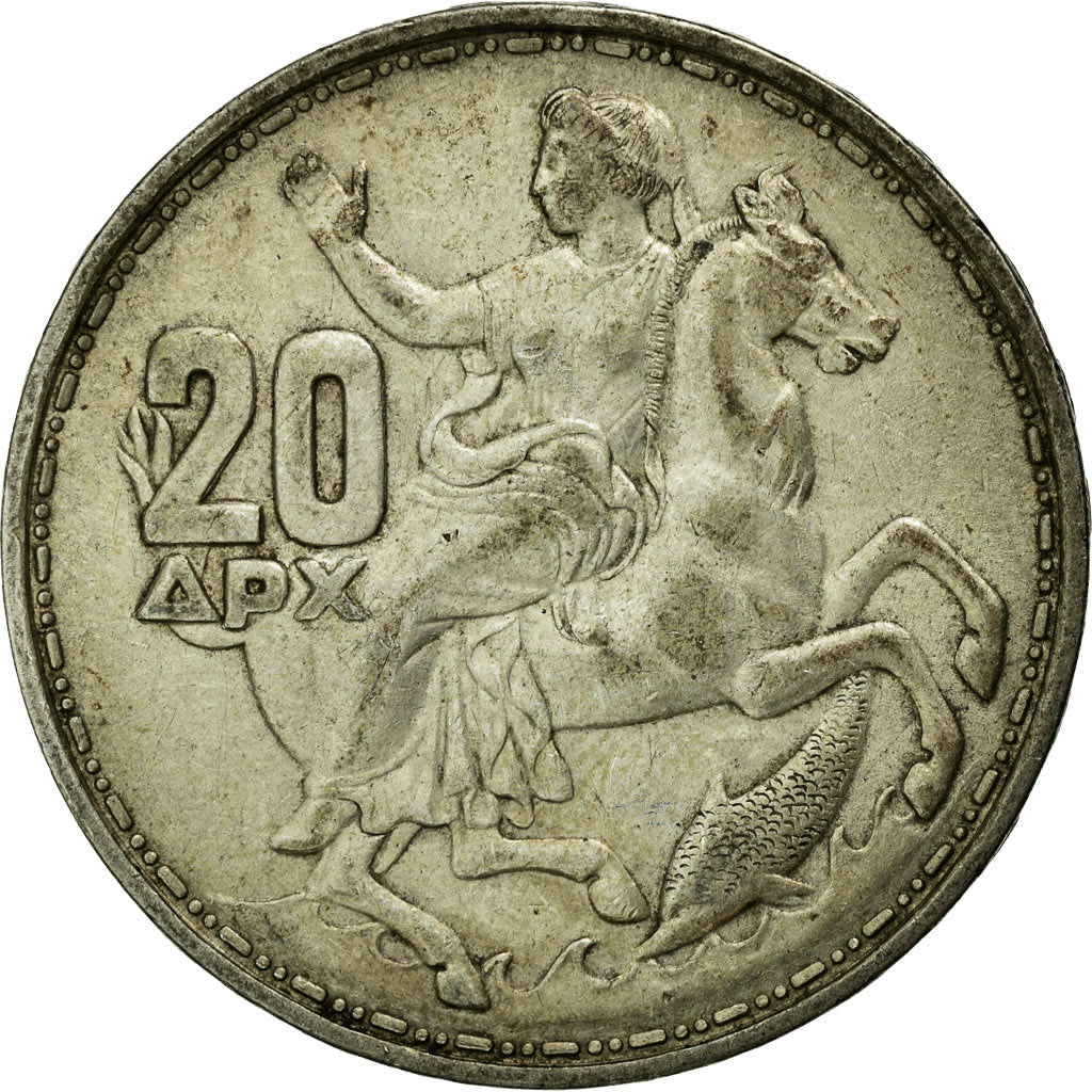 Coin, Greece, Paul I, 20 Drachmai, 1960, VF(30-35), Silver, KM:85