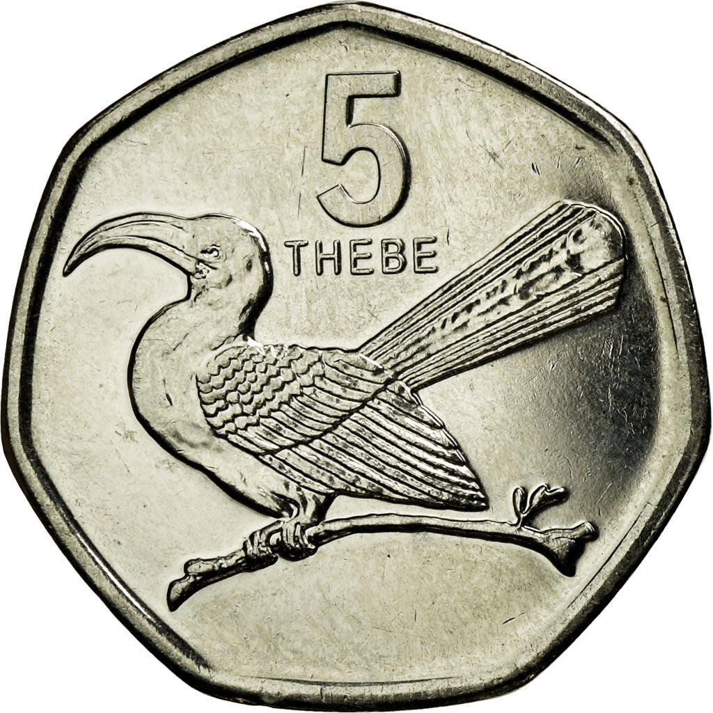 Coin, Botswana, 5 Thebe, 2013, British Royal Mint, MS(63), Nickel plated steel
