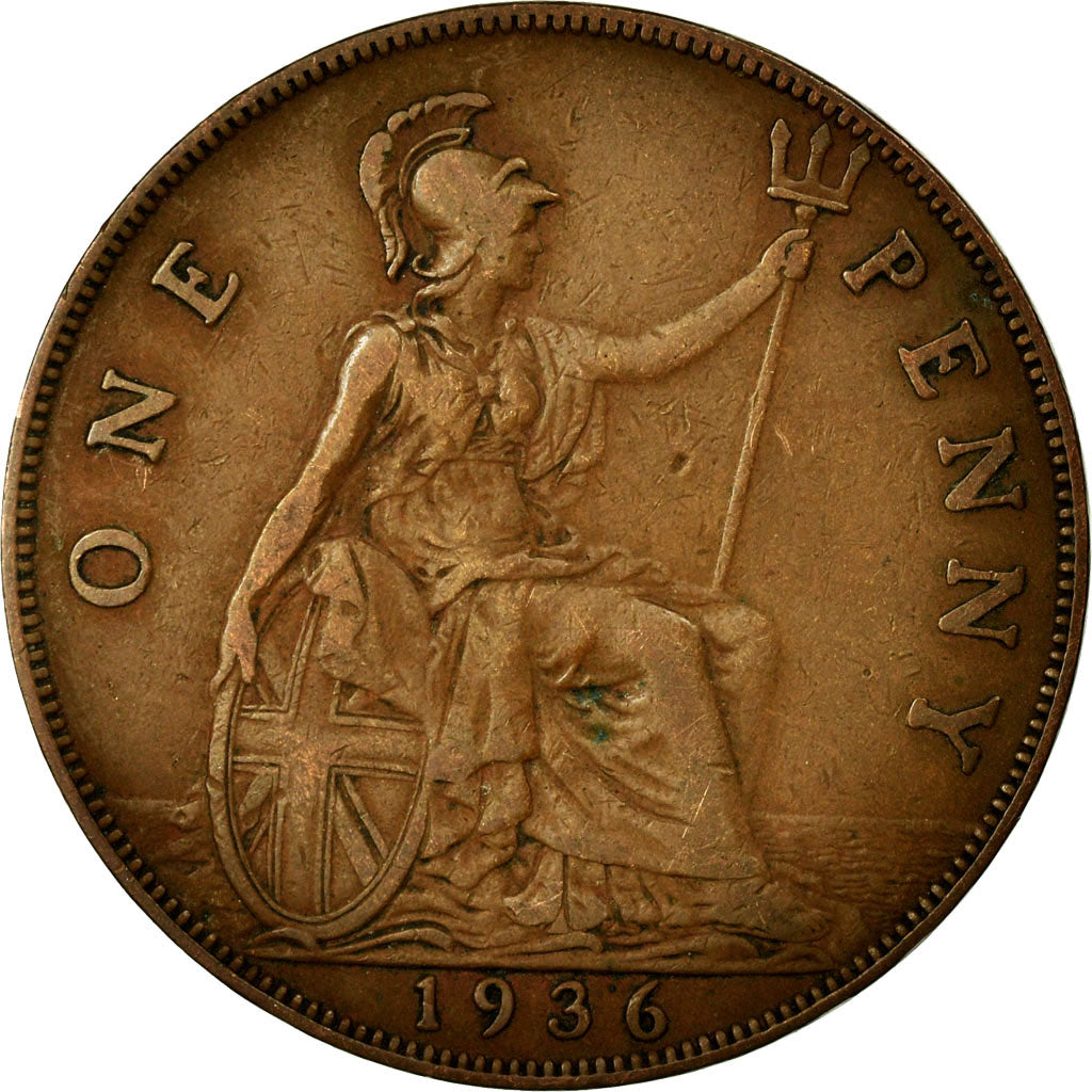 Coin, Great Britain, George V, Penny, 1936, VF(30-35), Bronze, KM:838