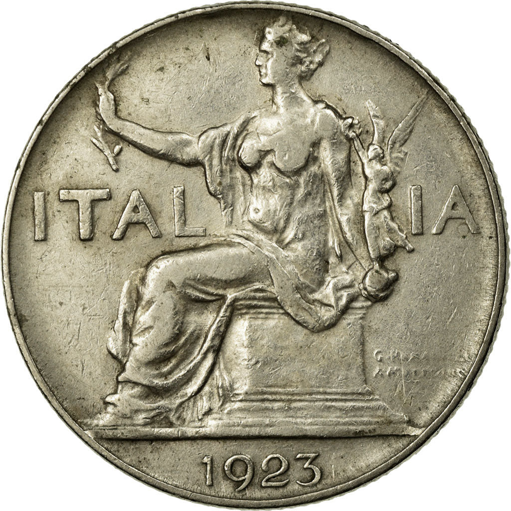 Coin, Italy, Vittorio Emanuele III, Lira, 1925, Rome, EF(40-45), Nickel, KM:62