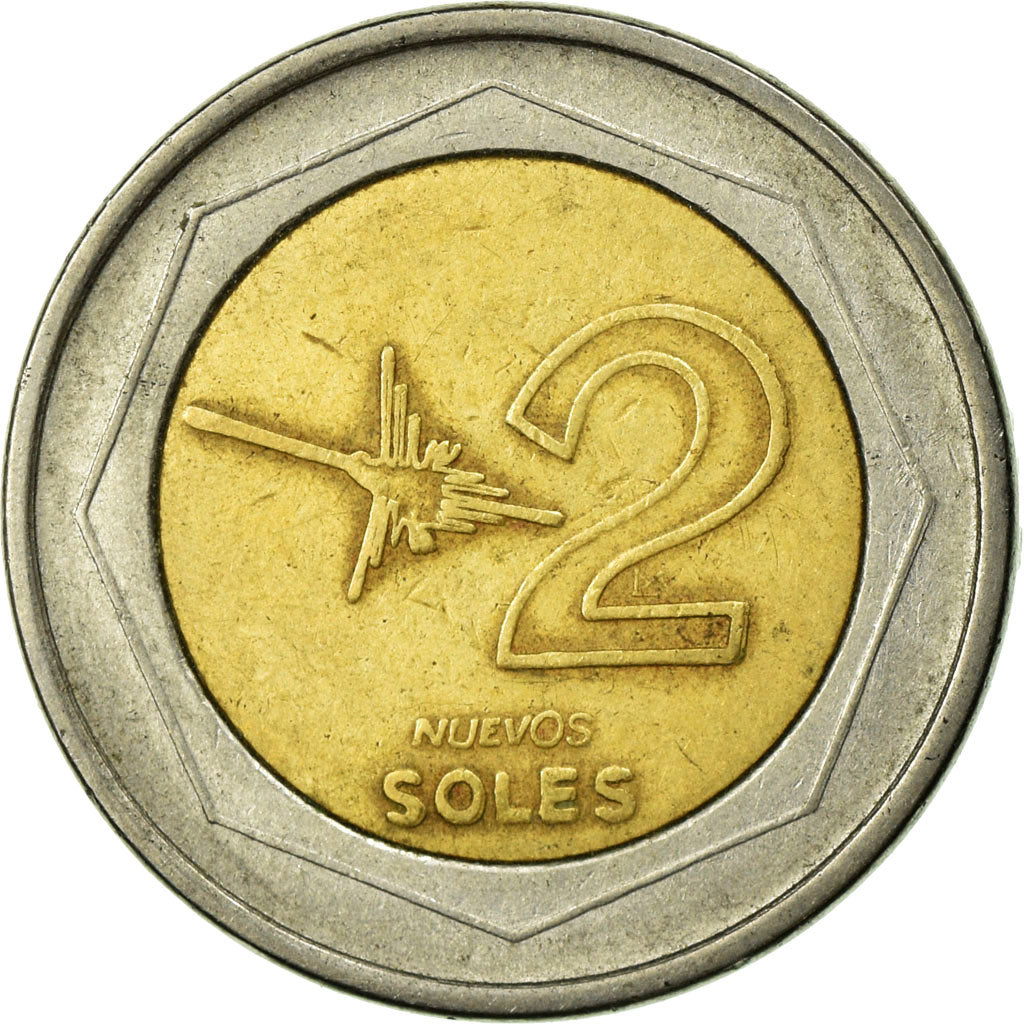 Coin, Peru, 2 Nuevos Soles, 1994, Lima, EF(40-45), Bi-Metallic, KM:313