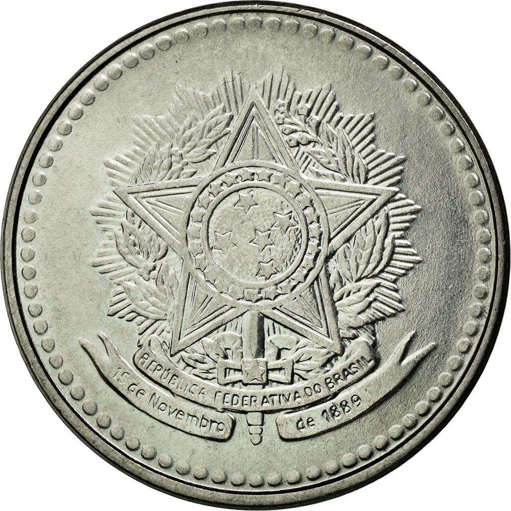 Moneda, Brasil, 10 Cruzados, 1988, SC, Acero inoxidable, KM:607