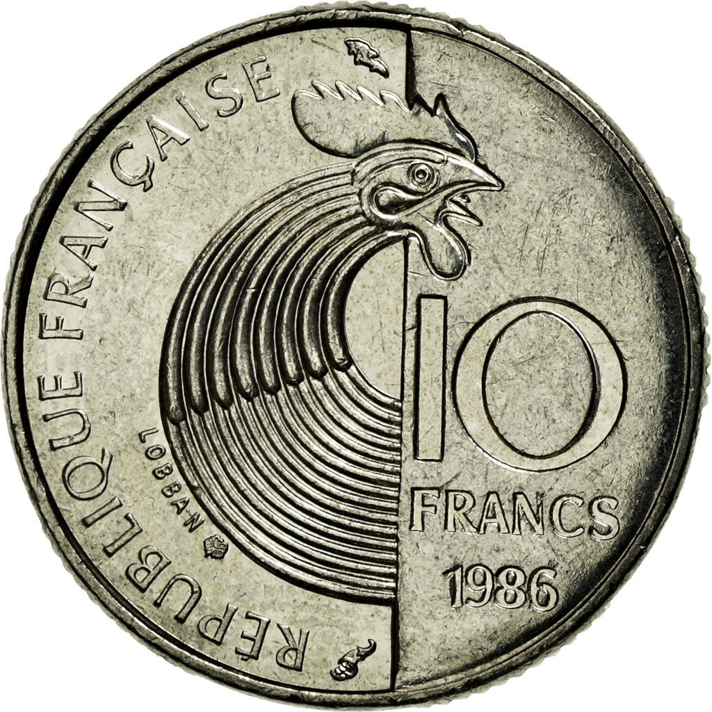 Coin, France, Schumann, 10 Francs, 1986, Paris, AU(55-58), Nickel, KM:958