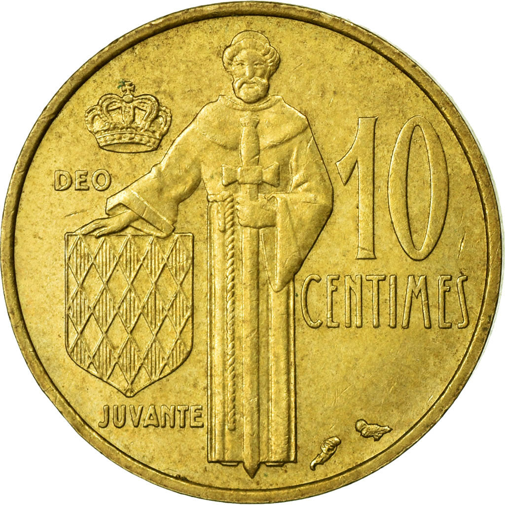 Coin, Monaco, Rainier III, 10 Centimes, 1974, EF(40-45), Aluminum-Bronze