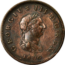 Coin, Great Britain, George III, 1/2 Penny, 1806, EF(40-45), Copper, KM:662