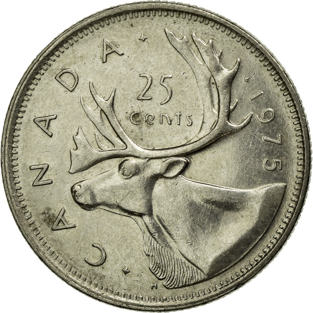 Moeda, Canadá, Elizabeth II, 25 Cents, 1975, Royal Canadian Mint, Ottawa