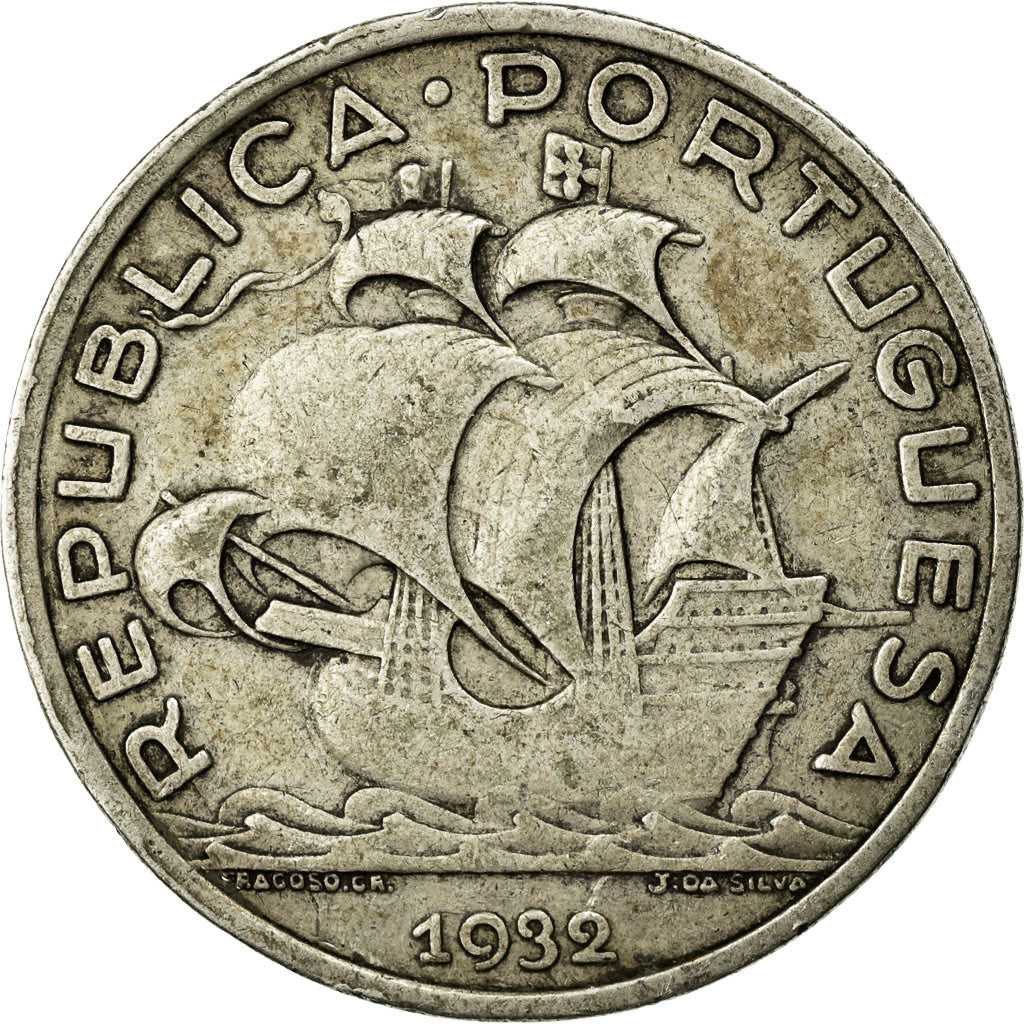 Coin, Portugal, 10 Escudos, 1932, EF(40-45), Silver, KM:582