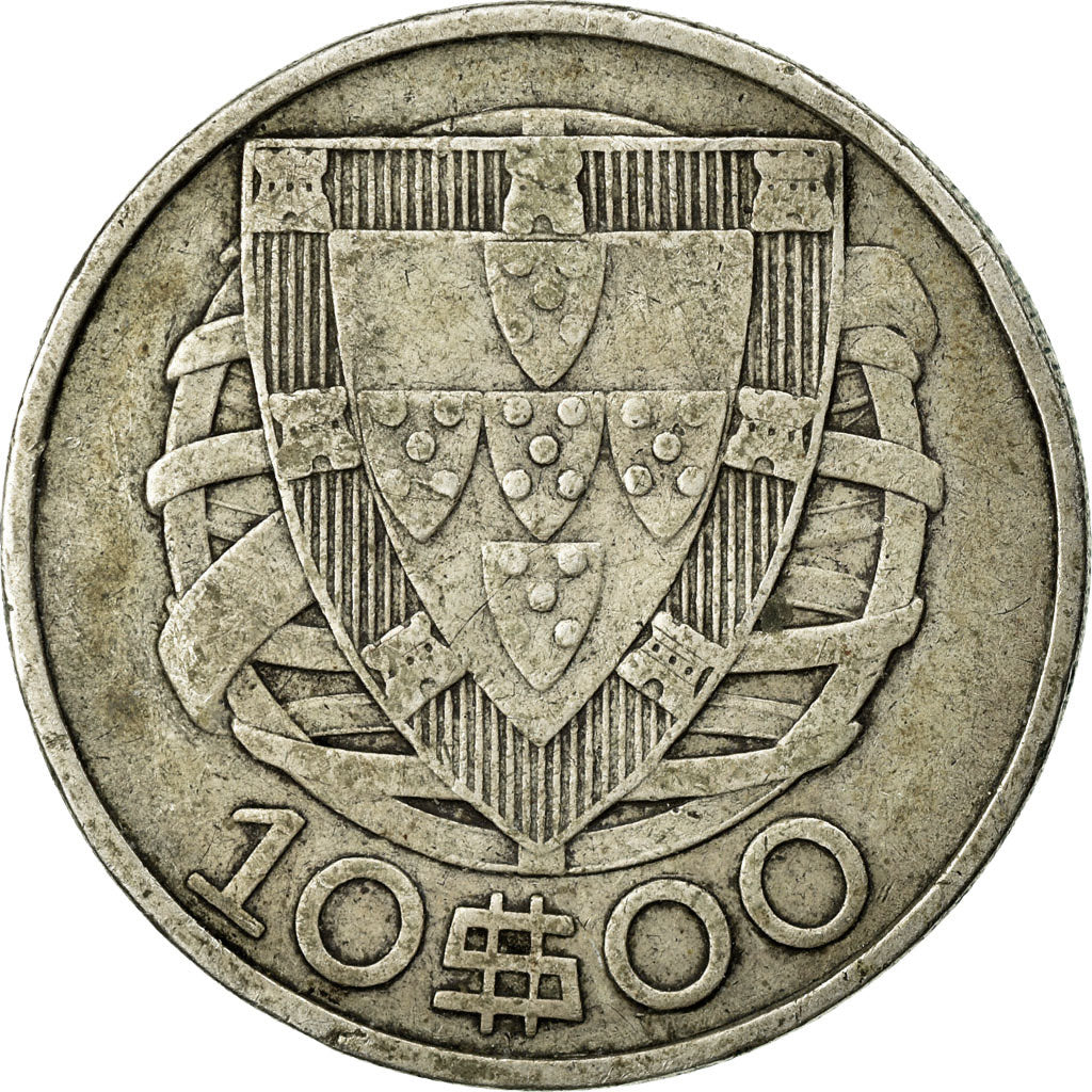 Coin, Portugal, 10 Escudos, 1932, EF(40-45), Silver, KM:582