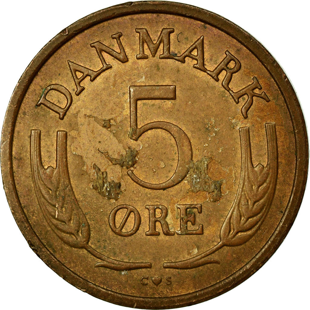 Moneta, Danimarca, Frederik IX, 5 Öre, 1971, Copenhagen, BB, Bronzo, KM:848.1
