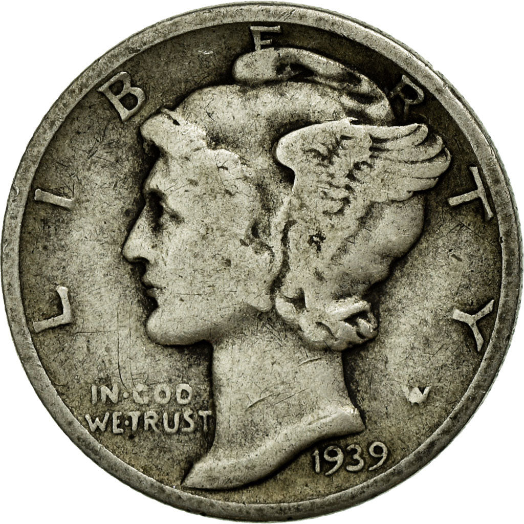 Moneta, Stati Uniti, Mercury Dime, Dime, 1939, U.S. Mint, Philadelphia, MB+