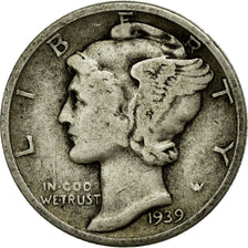 Moneta, Stati Uniti, Mercury Dime, Dime, 1939, U.S. Mint, Philadelphia, MB+