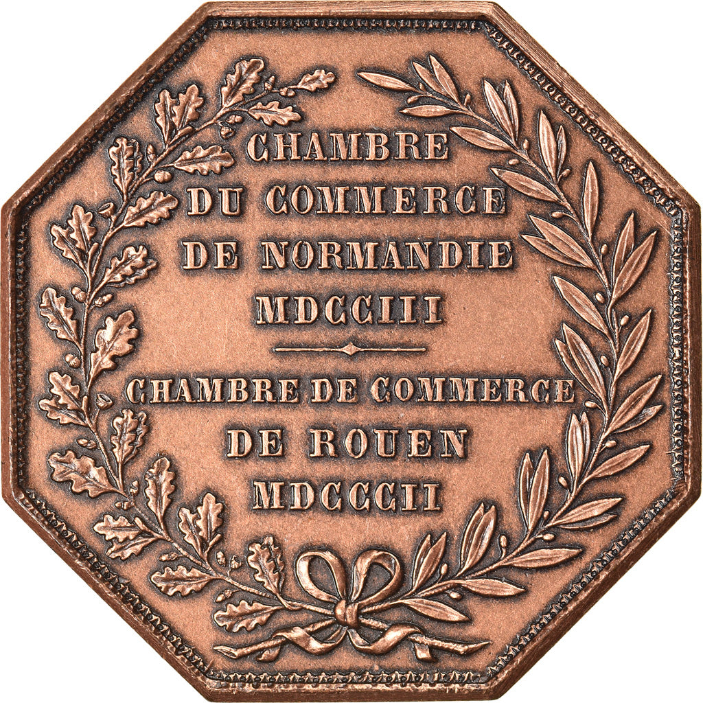 Francia, Token, Chambre de Commerce de Rouen, 1802, Lecomte, SPL+, Bronzo