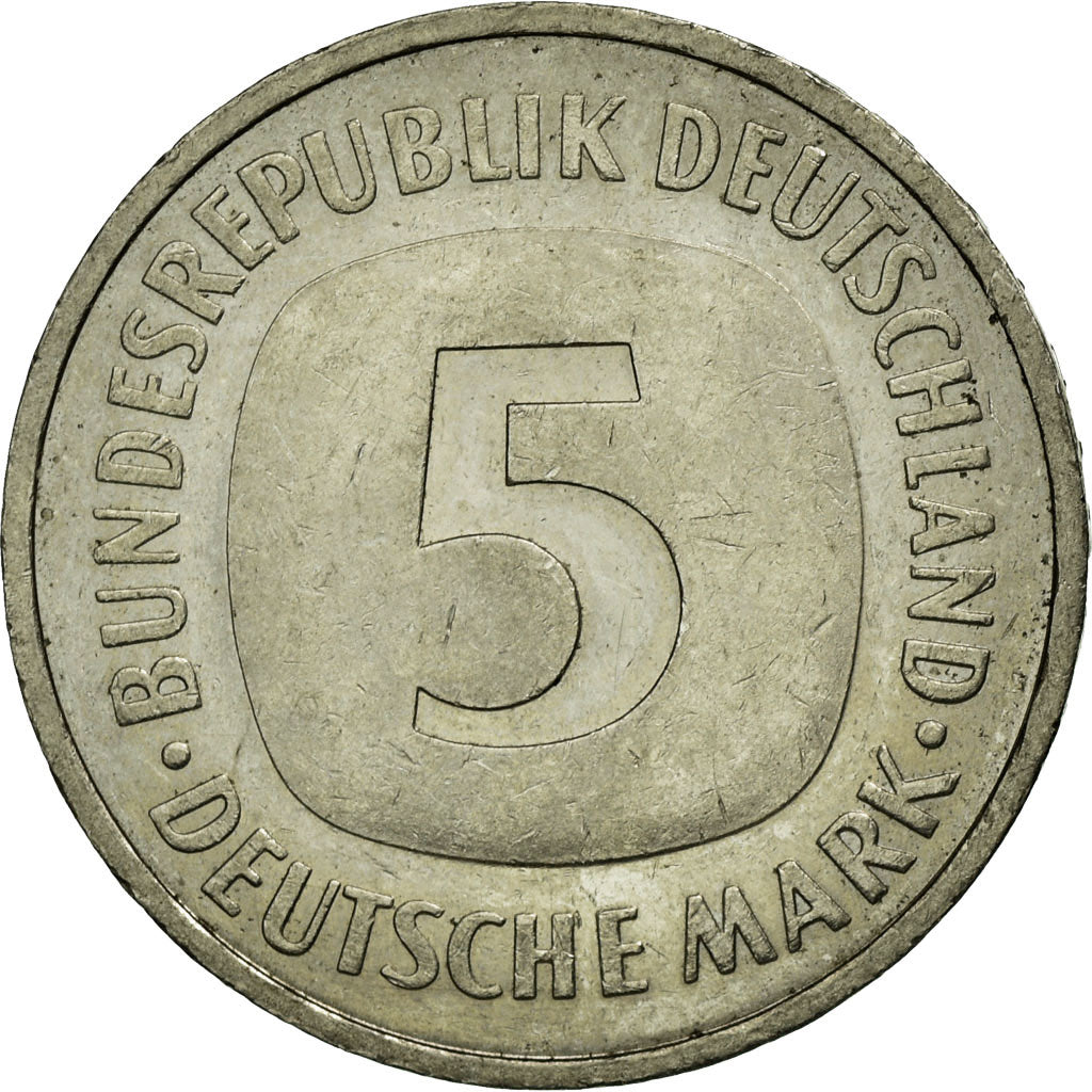 Coin, GERMANY - FEDERAL REPUBLIC, 5 Mark, 1990, Stuttgart, EF(40-45)
