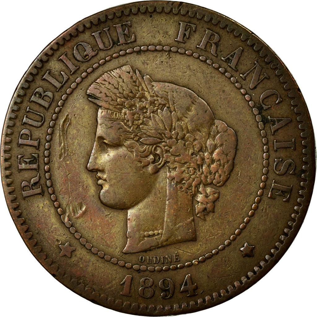 Moneta, Francja, Cérès, 5 Centimes, 1894, Paris, EF(40-45), Bronze, KM:821.1