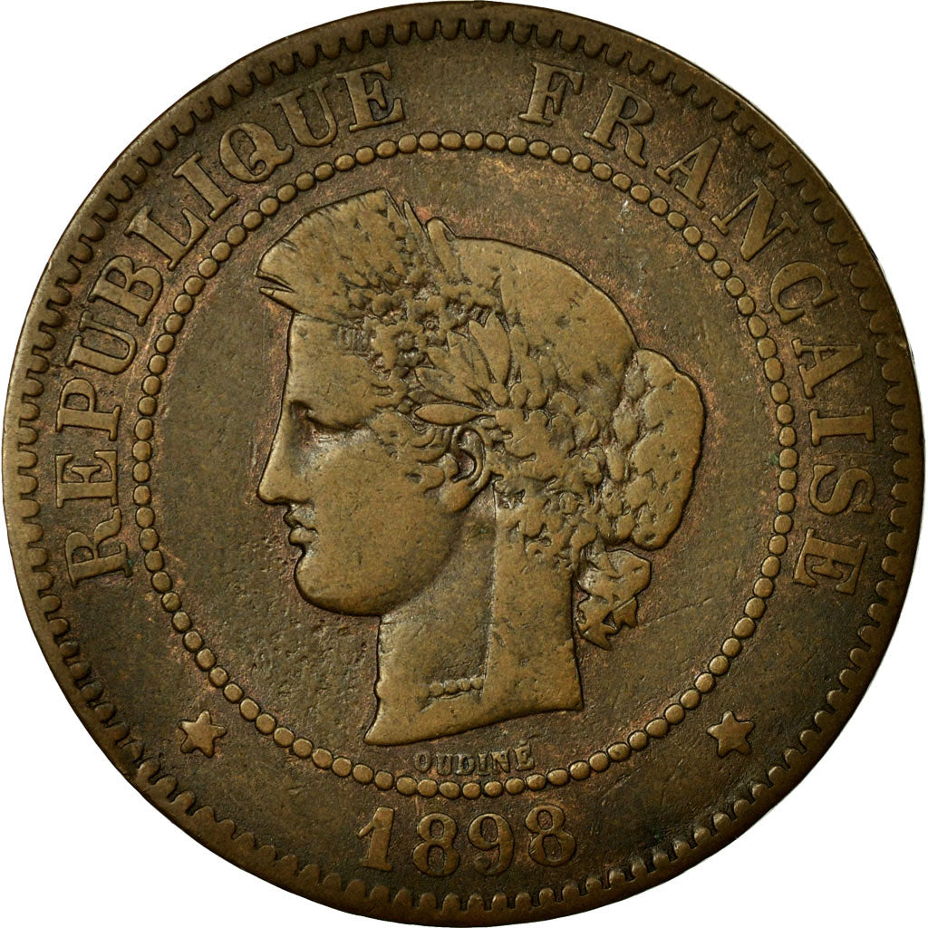 Coin, France, Cérès, 5 Centimes, 1898, Paris, VF(30-35), Bronze, KM:821.1