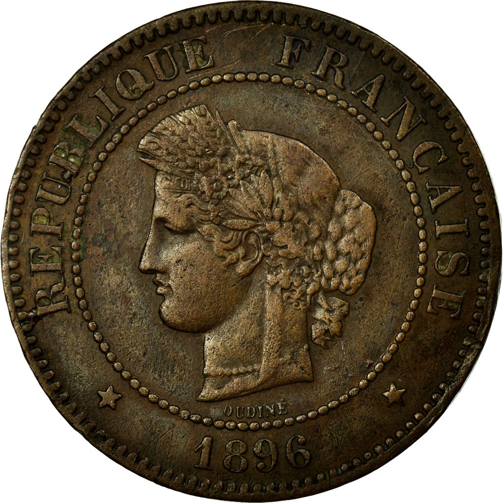 Coin, France, Cérès, 5 Centimes, 1896, Paris, EF(40-45), Bronze, KM:821.1