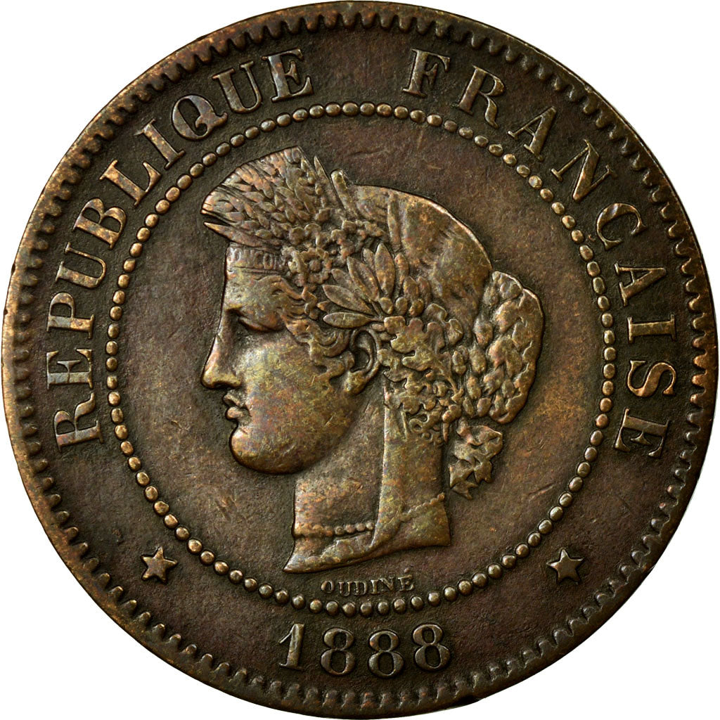 Monnaie, France, Cérès, 5 Centimes, 1888, Paris, TTB, Bronze, Gadoury:157a