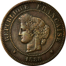 Monnaie, France, Cérès, 5 Centimes, 1888, Paris, TTB, Bronze, Gadoury:157a