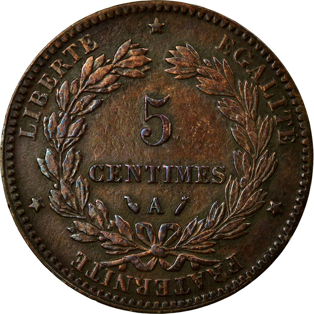 Monnaie, France, Cérès, 5 Centimes, 1888, Paris, TTB, Bronze, Gadoury:157a