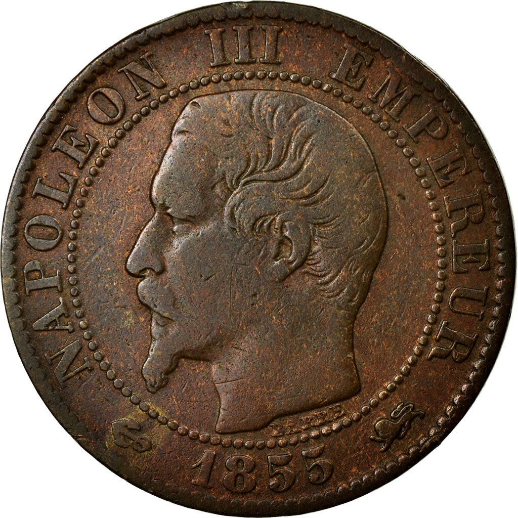 Moneta, Francja, Napoleon III, Napoléon III, 5 Centimes, 1855, Lyon - Lugdunum