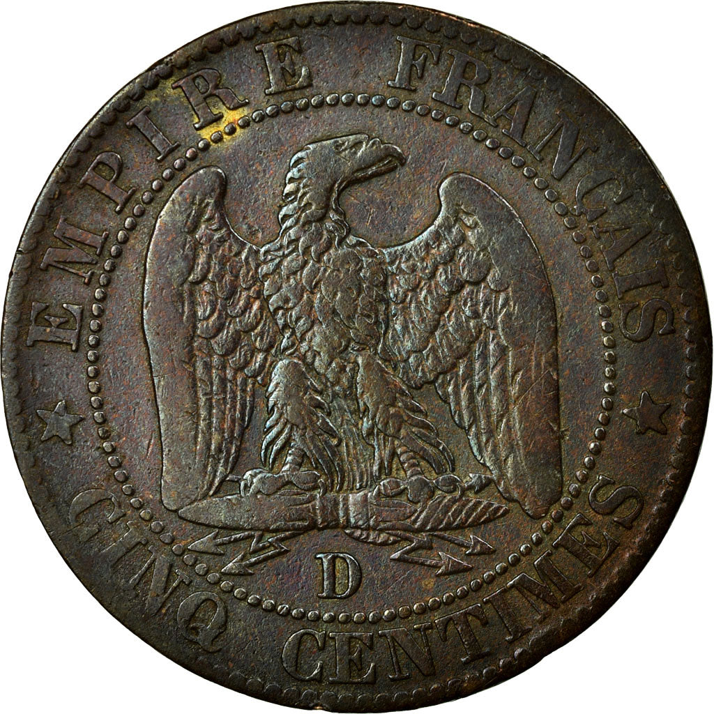 Moneta, Francja, Napoleon III, Napoléon III, 5 Centimes, 1855, Lyon - Lugdunum
