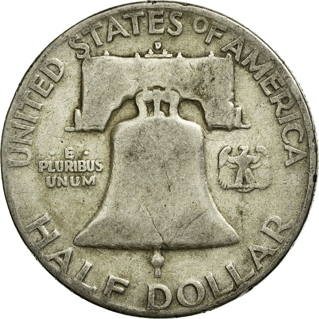 Coin, United States, Franklin Half Dollar, Half Dollar, 1950, U.S. Mint, Denver