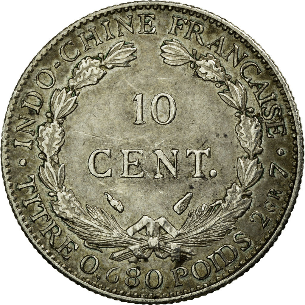 Coin, FRENCH INDO-CHINA, 10 Cents, 1937, Paris, EF(40-45), Silver, KM:16.2