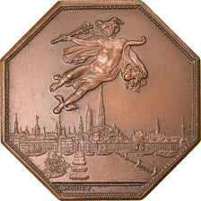 France, Token, Chambre de Commerce de Rouen, 1802, Lecomte, AU(55-58), Bronze