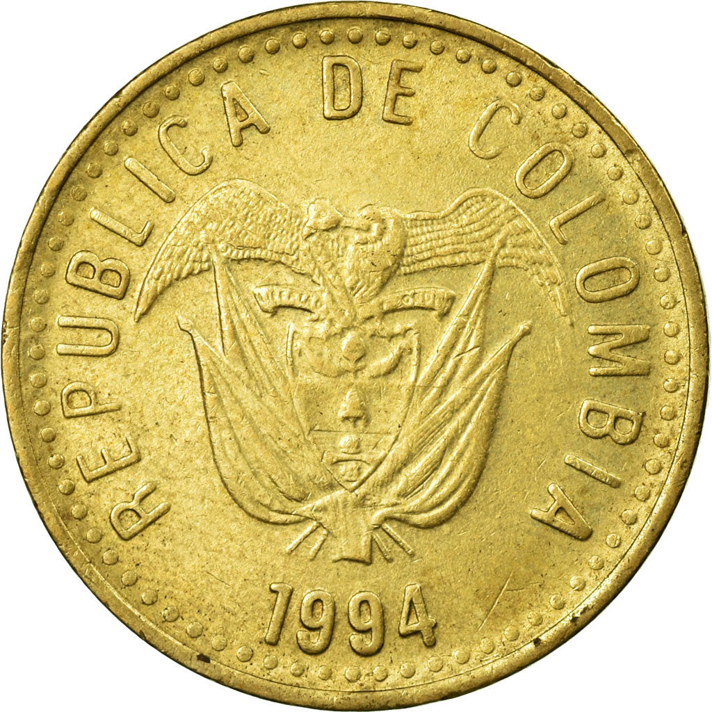 Moneta, Colombia, 100 Pesos, 1994, BB, Alluminio-bronzo, KM:285.1