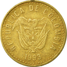 Moneda, Colombia, 100 Pesos, 1993, BC+, Aluminio - bronce, KM:285.1