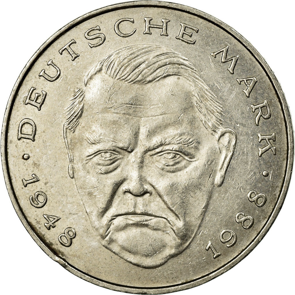 Coin, GERMANY - FEDERAL REPUBLIC, 2 Mark, 1989, Karlsruhe, EF(40-45)