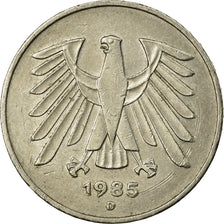 Coin, GERMANY - FEDERAL REPUBLIC, 5 Mark, 1985, Munich, EF(40-45), Copper-Nickel