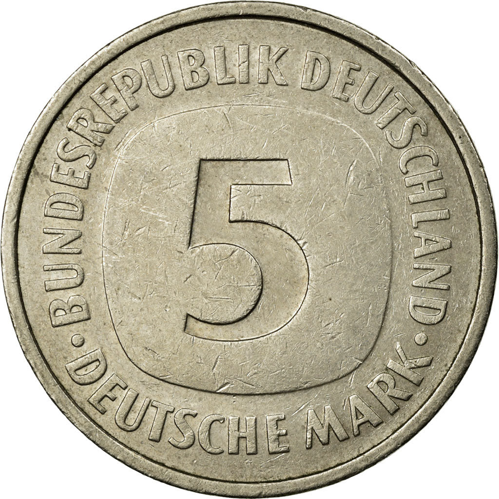 Coin, GERMANY - FEDERAL REPUBLIC, 5 Mark, 1985, Munich, EF(40-45), Copper-Nickel