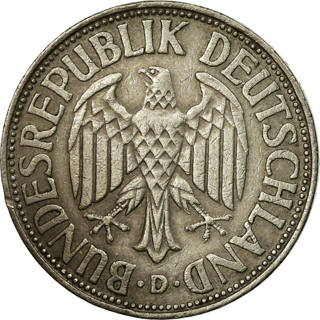 Coin, GERMANY - FEDERAL REPUBLIC, Mark, 1962, Munich, EF(40-45), Copper-nickel