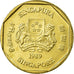Coin, Singapore, Dollar, 1989, British Royal Mint, AU(55-58), Aluminum-Bronze