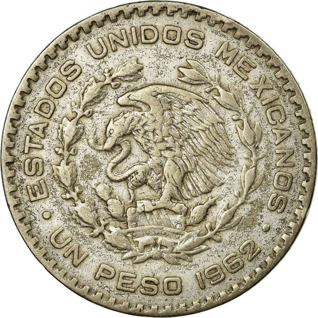Coin, Mexico, Peso, 1962, Mexico City, VF(30-35), Silver, KM:459