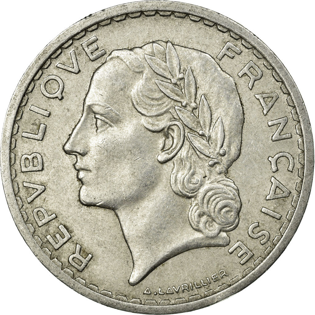 Munten, Frankrijk, Lavrillier, 5 Francs, 1952, Paris, ZF+, Aluminium, KM:888b.1
